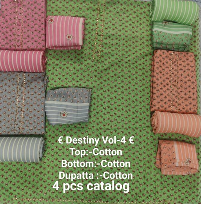 Destiny 4 Casual Daily Wear Cotton Printed Designer Dress Material Collection